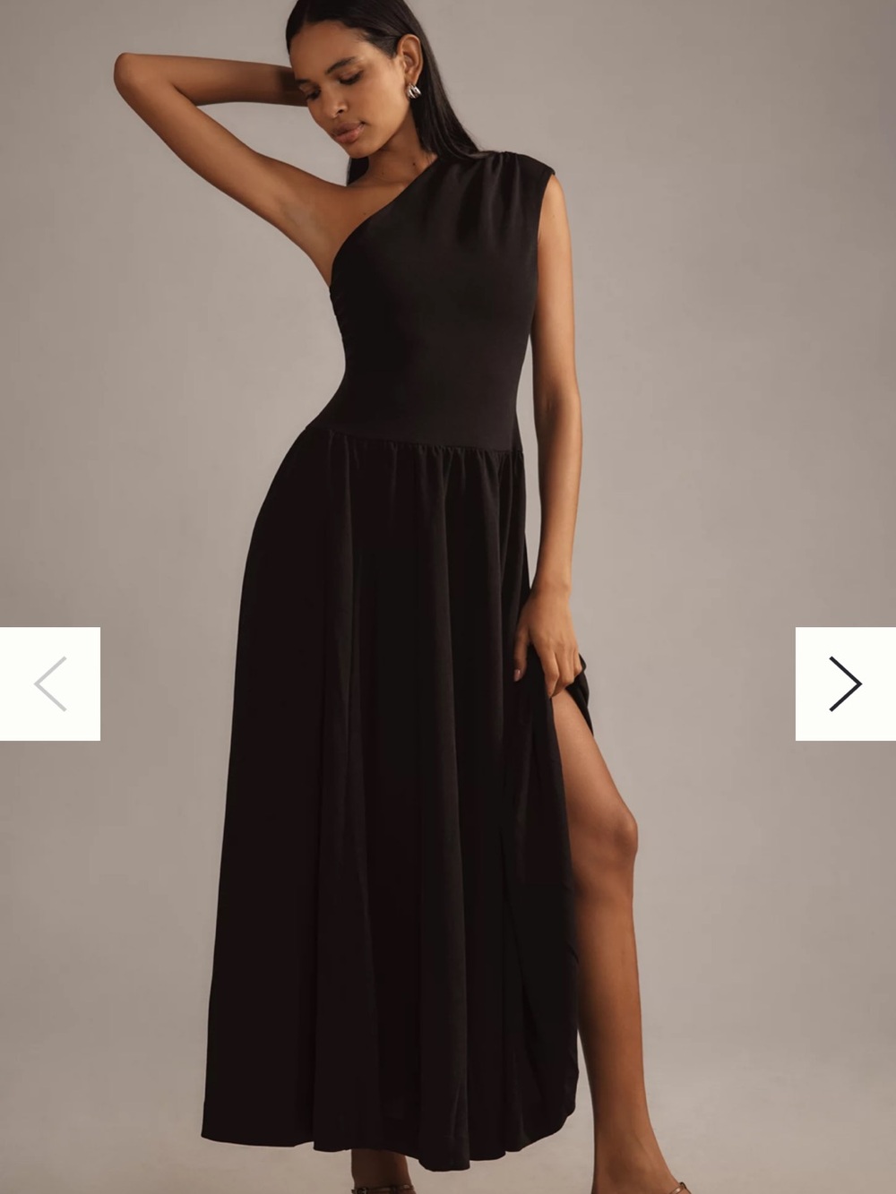 Reformation One-Shoulder Black Maxi Gown
